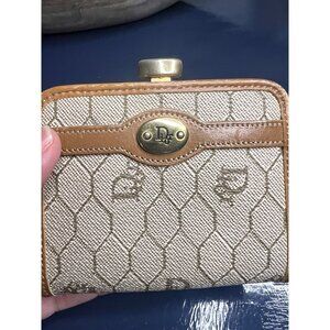 Christian Dior Kisslock Canvas Coin Purse